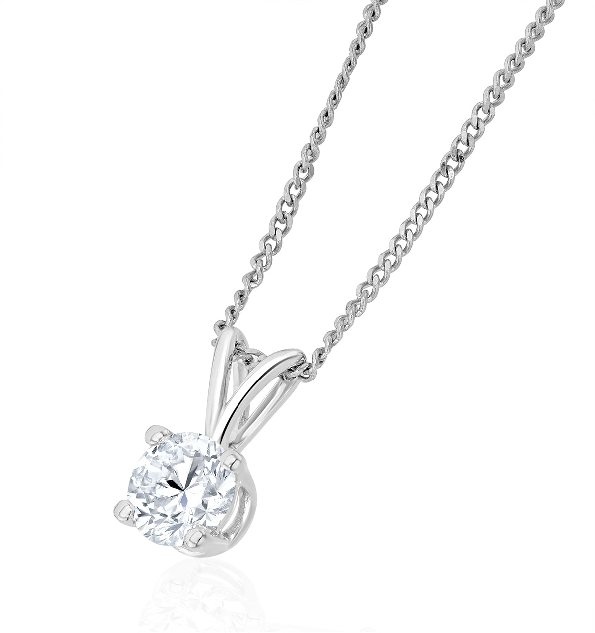 Chloe 0.33ct Lab Diamond Solitaire Necklace Pendant in 9K White Gold H/Si